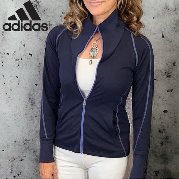 ADIDAS Climalite Golf Contrast stitched Full-Zip Training Sweatshirt Jacket S - Picture 1 of 9